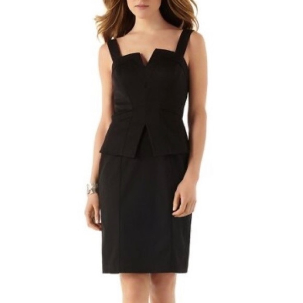 White House Black Market Mini Black Peplum Dress Size 0